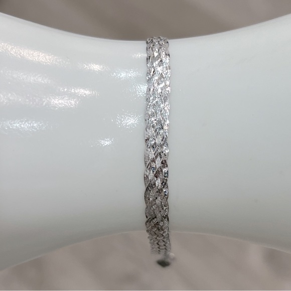Sterling Silver Multi Row Herringbone Braided BOLO Bracelet - Picture 7 of 9